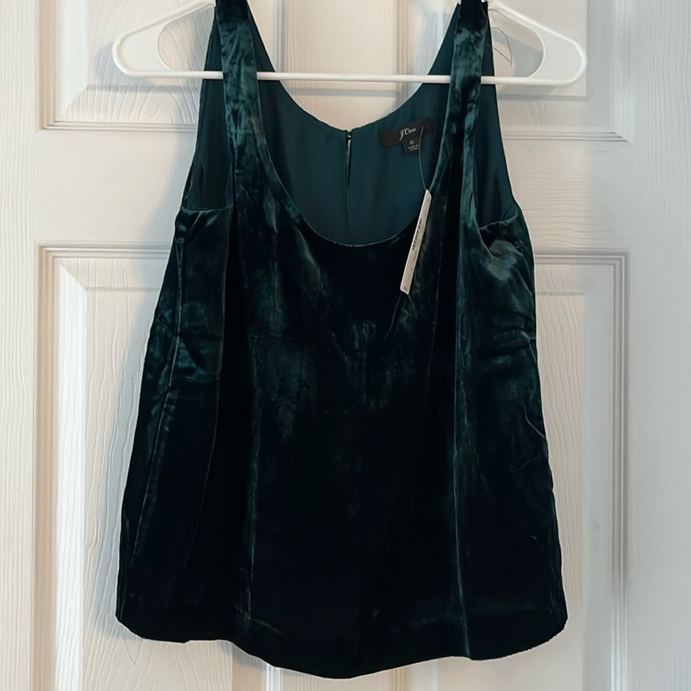 J Crew Velvet Green Tank